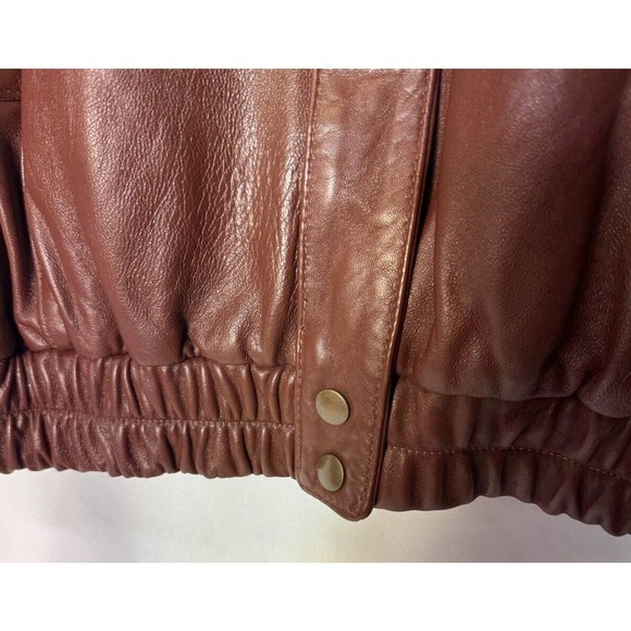 Vintage Positano Pelle Men’s80 90s Y2K Leather Jacket Brown Retro Zip Up - Picture 9 of 10
